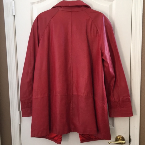 FINAL MARKDOWN Ladies avanti red leather swing coat medium - Picture 11 of 11